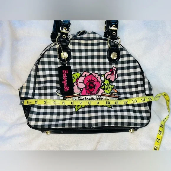 Betsey Johnson Black and White Checkered Handbag - Picture 12 of 13